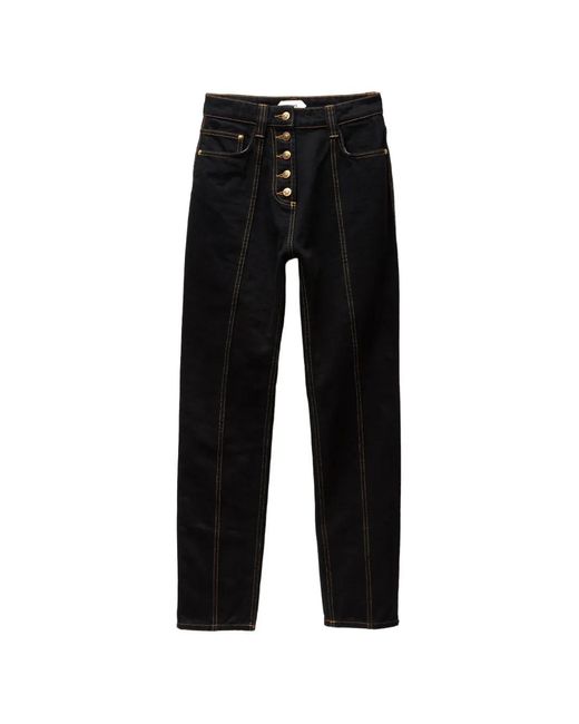 Versace Black High-Waist Straight Jeans