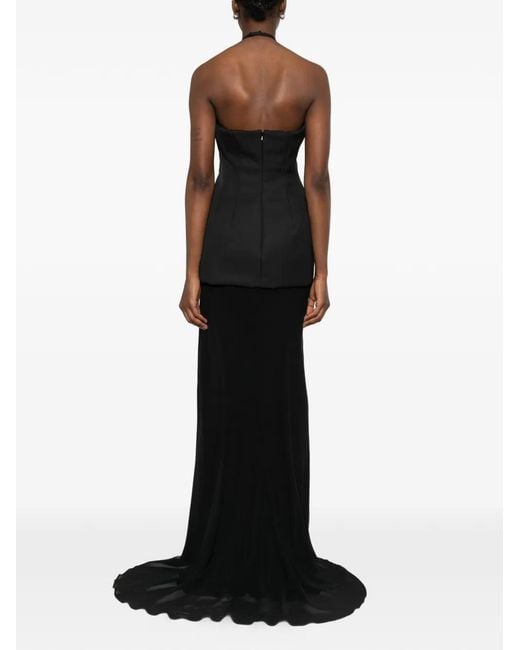 Sportmax Black Robe Longue Spxpinne À Dos Nu