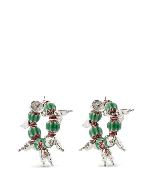 Dries Van Noten Metallic Beaded Earrings