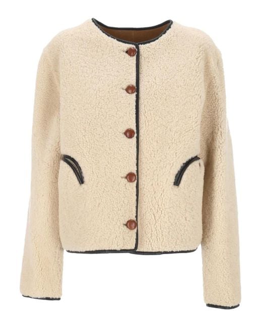 Blazé Milano Natural Button-Fastening Shearling Jacket