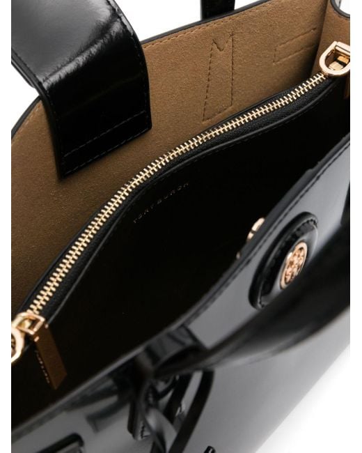 Tory Burch Black Small Robinson Spazzolato Tote Bag