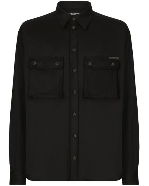 Dolce & Gabbana Black Woolen Shirt for men