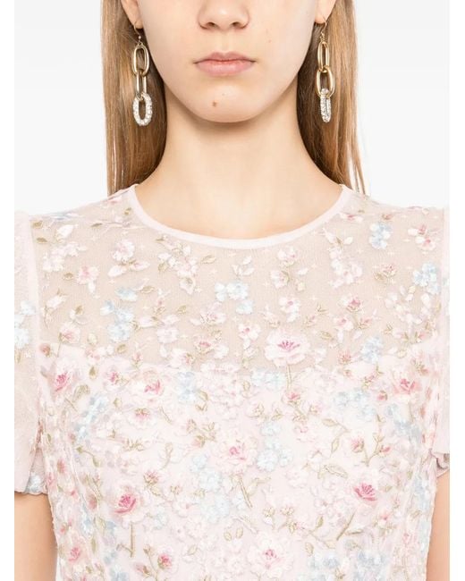 Needle & Thread Pink Floral Embroidered Dress