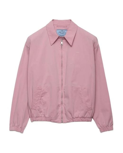 Veste À Col Chemise Prada en coloris Pink