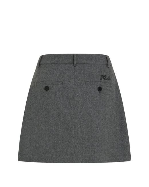 Karl Lagerfeld Gray Pleated Mini Skort