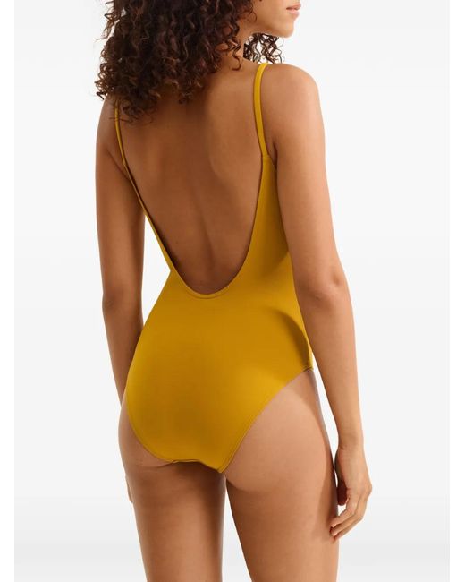 Eres Yellow Round-Neck Swimsuit