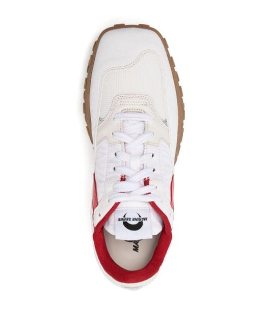MARINE SERRE White Ms Rise Sneakers aus recyceltem Nylon