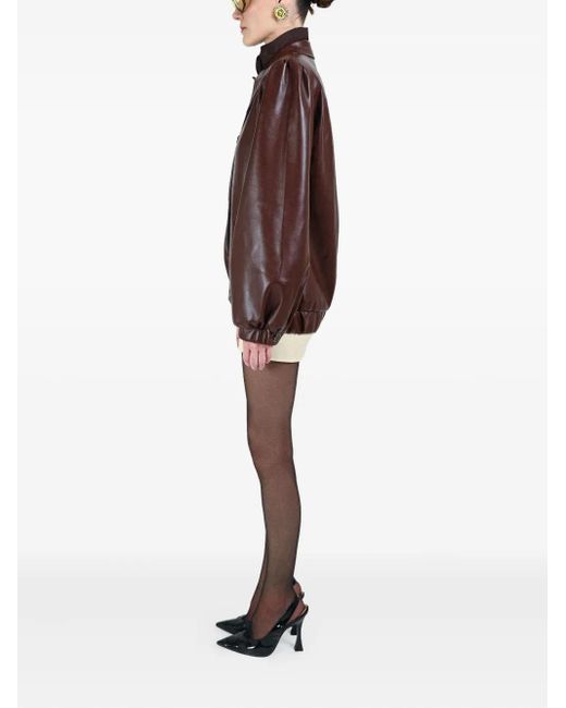 ROWEN ROSE Brown Button-Fastening Collar-Pointed Jacket