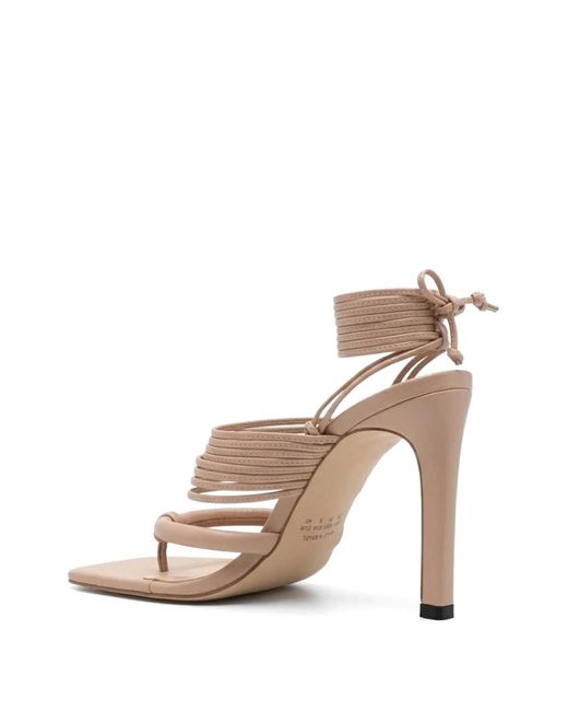 Amir Slama Pink Multi-Strap Tie-Fastening Sandals