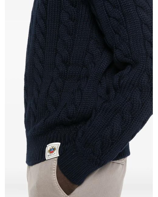 Bally Blue Cable Knit Sweater for men
