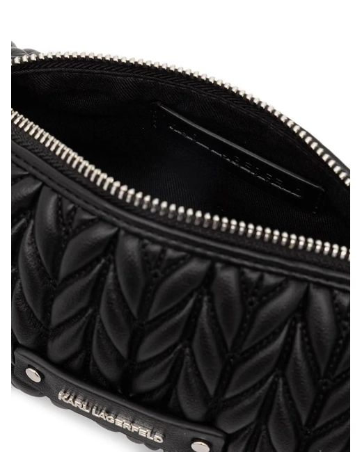 Karl Lagerfeld Black Quilted Leather Shoulder Bag