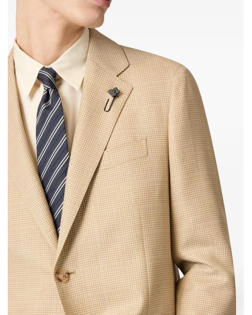 Lardini Natural Single-Breasted Patterned Blazer for men