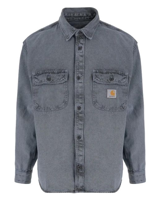 Carhartt Blue Salinac Pocket-Flap Shirt Jacket for men