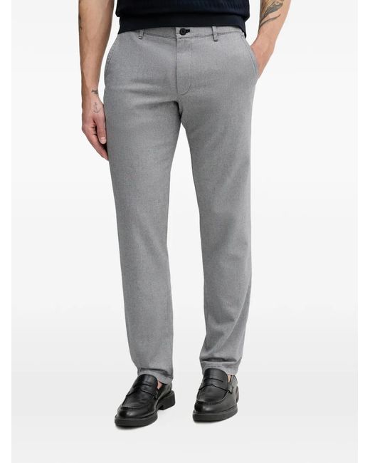 Joop! Gray Belt-Loops Patterned Trousers for men