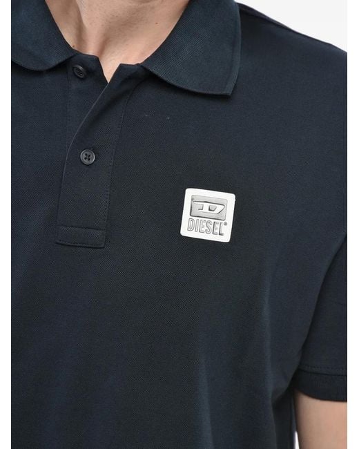 DIESEL Blue Polo À Patch Logo for men
