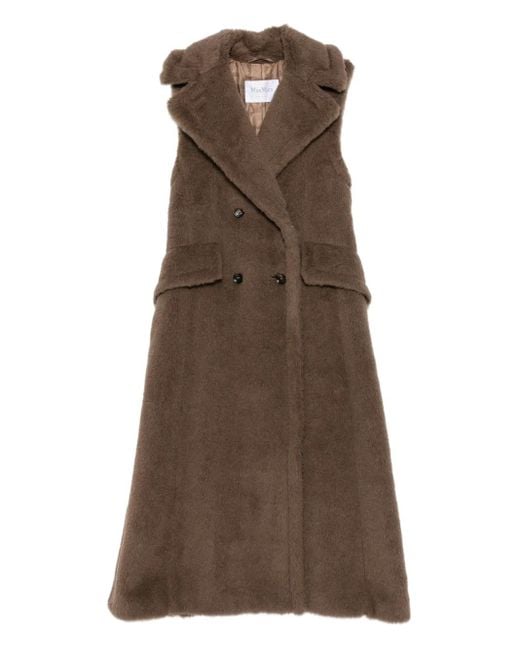Max Mara Brown Boario Sleeveless Teddy Coat