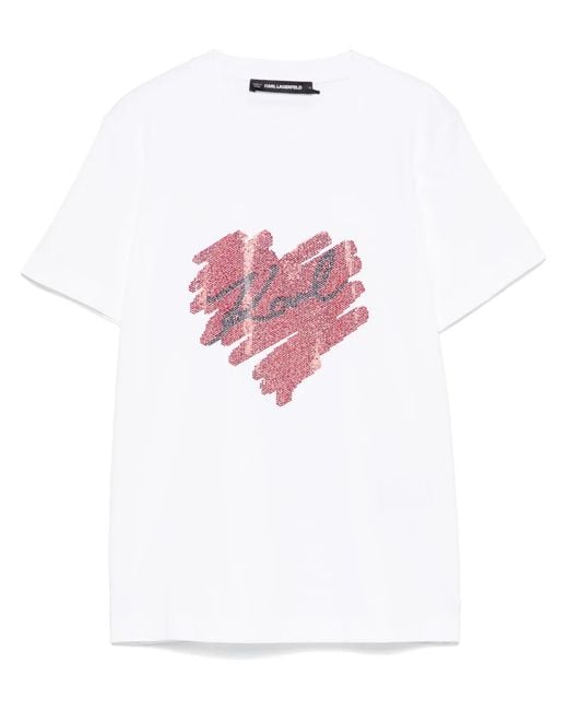 Karl Lagerfeld Pink Hearts Rs T-Shirt