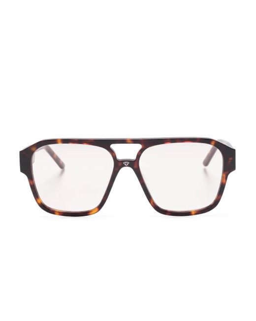 FACE HIDE Brown Eckige Brille Mit Schildpattmuster