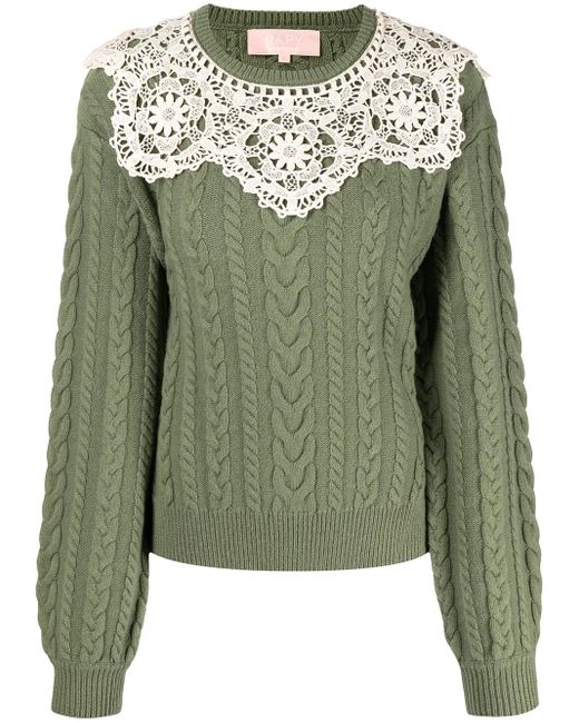 BAPY BY *A BATHING APE® Green Pullover Mit Zopfmuster