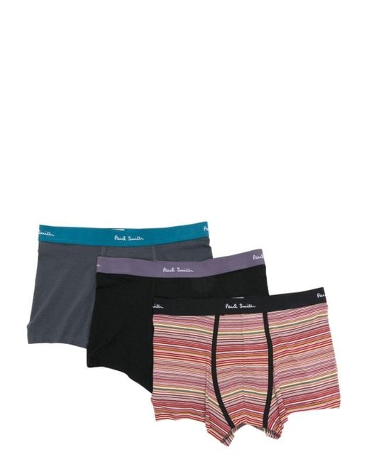 Paul Smith Black Logo-waistband Cotton Briefs (pack Of Three) for men