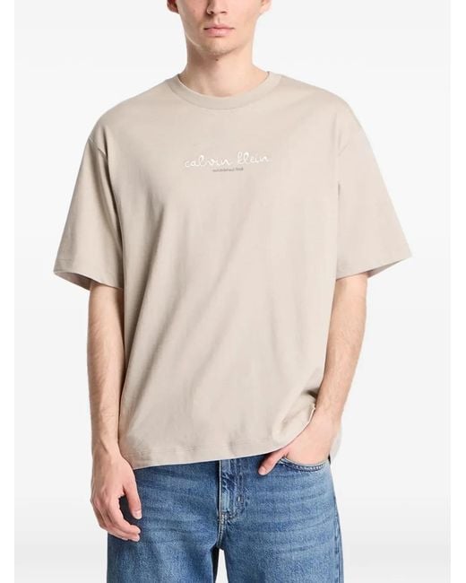 Calvin Klein Gray Logo-Print T-Shirt for men