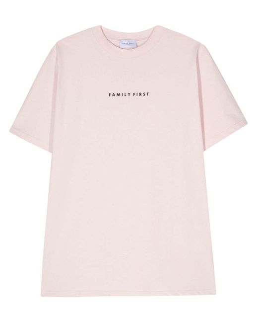 メンズ FAMILY FIRST ロゴ Tシャツ Pink