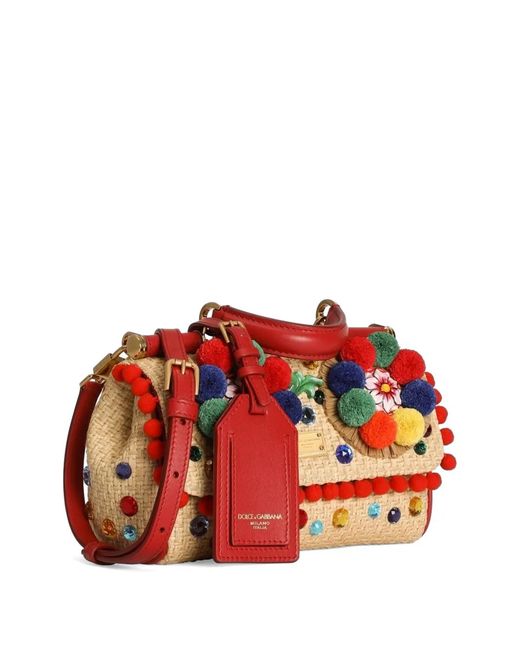 Dolce & Gabbana Red Mini My Sicily Handbag