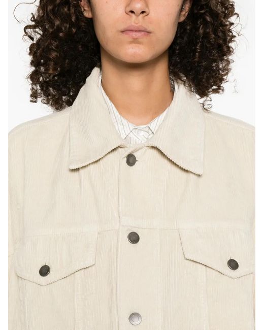 Haikure Natural Corduroy Button-Fastening Jacket