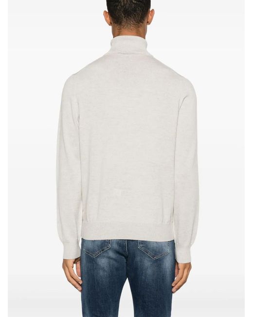 Fay White Wool Turtleneck Sweater for men