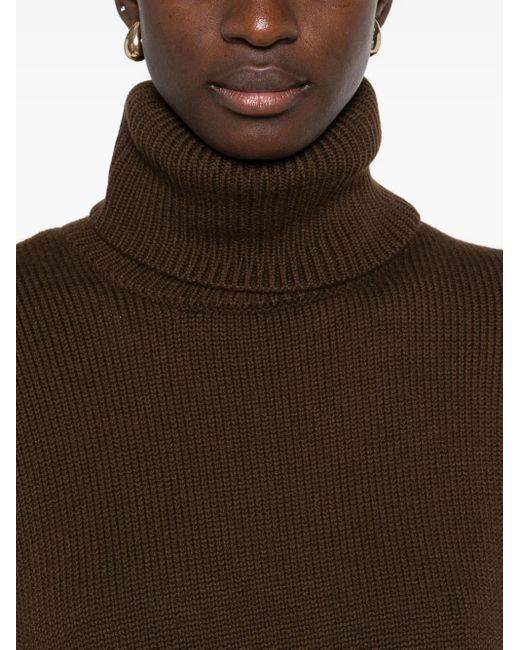 Frankie Shop Brown Roll-Neck Sweater