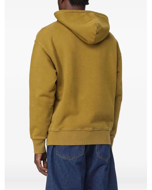 MSGM Yellow Logo-Print Hoodie for men