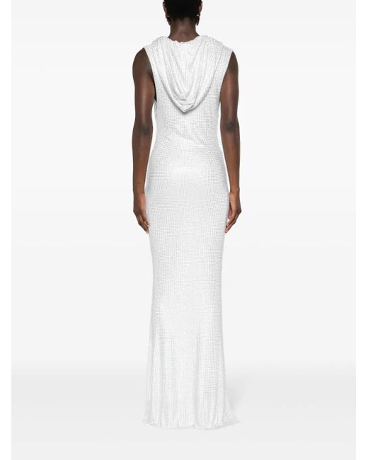 De La Vali Maxi-Jurk Met Stras in het White