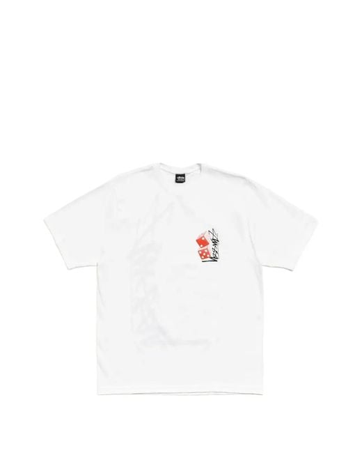 Stussy White Tall Dice T-Shirt for men