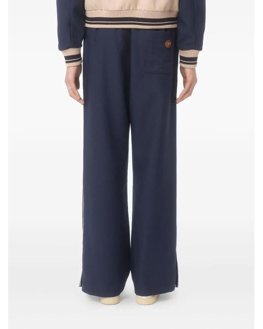Valentino Garavani Blue Vlogo Signature-Patch Track Pants for men