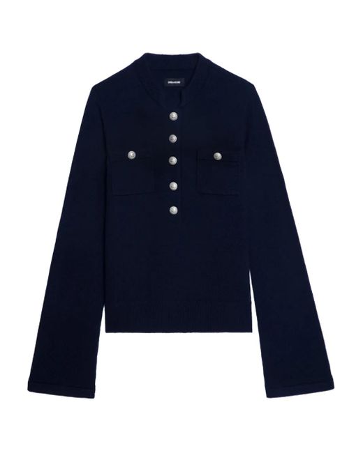 Zadig & Voltaire Blue Button-Detail Jumper
