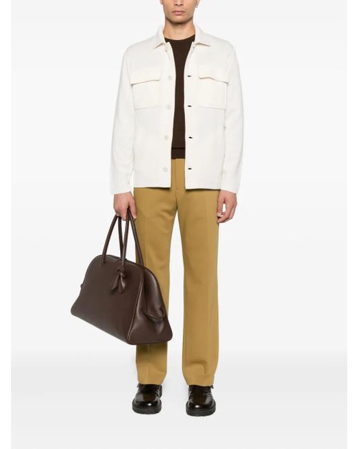 Lardini White Button-Fastening Pocket Jacket for men