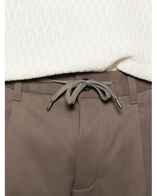 Herno Gray Pleated Drawstring Trousers for men