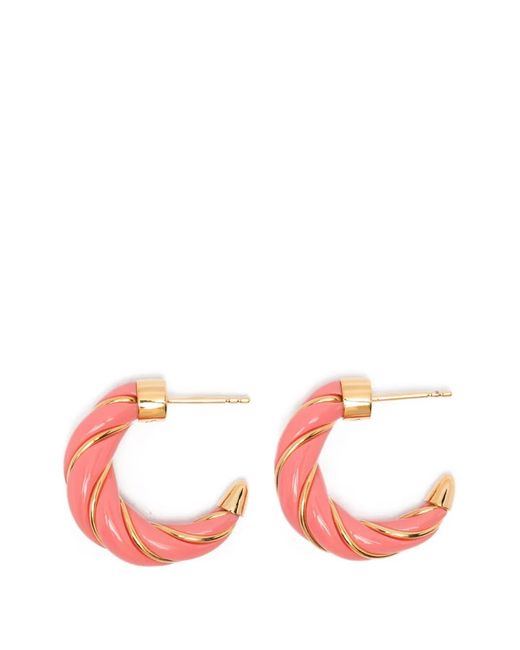 Aurelie Bidermann Pink Diana Twisted-Detail Earrings