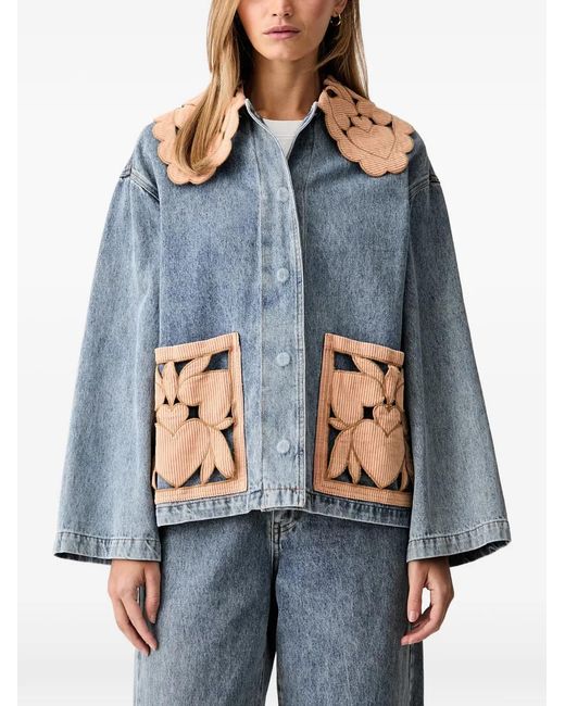 Farm Rio Blue Denim Richelieu Barn Jacket