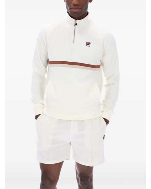 Fila White Rolando Quarter-Zip Sweatshirt for men