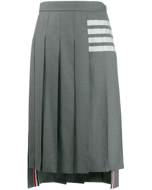 Thom Browne Gray 4-Bar Pleated Skirt