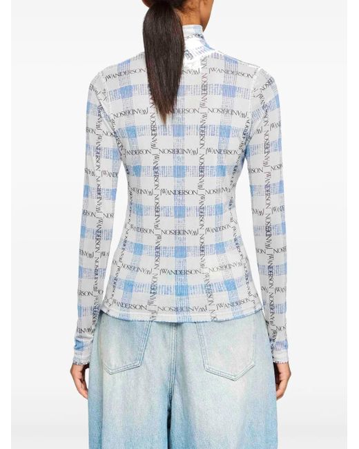 J.W. Anderson Geruite Top in het Blue
