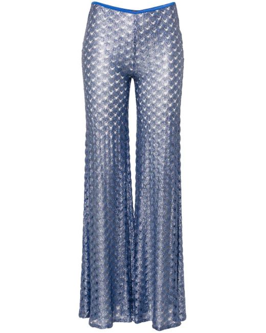 Missoni Blue Lace-effect Flared Trousers