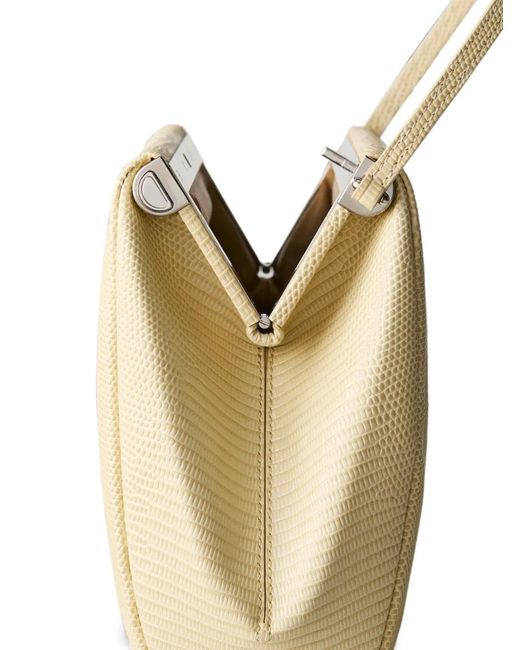 Calvin Klein White Lizard-Effect Frame Shoulder Bag