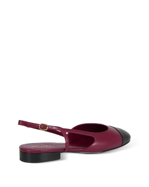 POTAMY Purple Cap-Toe Strap Ballet Flats