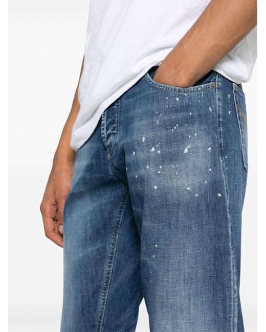 Dondup Blue Dian Low-rise Carrot-fit Jeans for men