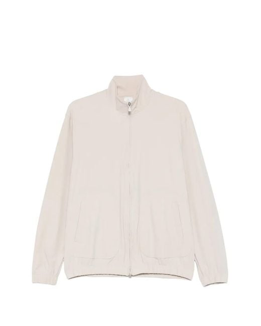 Eleventy White High-Neck Zip-Upbomber Jacket for men