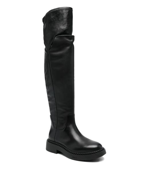 Ash Black Tall Boots With Rounded Toe