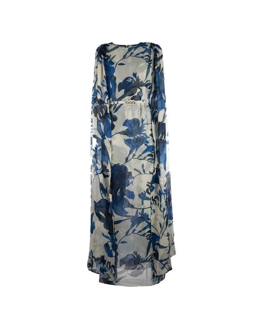 La Petite Robe Di Chiara Boni Blue Floral-Print Maxi Dress