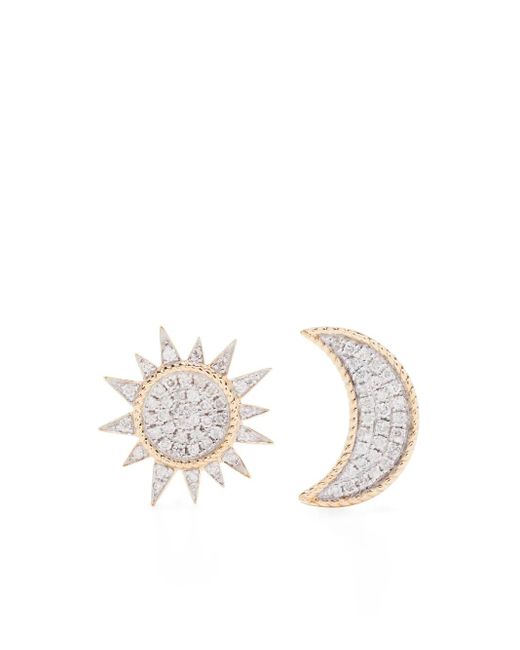 Yvonne Léon White 18Kt Soleil & Lune Diamond Stud Earrings for men